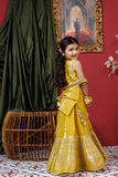 Kids formal clothes | Mustard & Gold | Formal 3 Piece Suit | Fancy Yarn Cotton Silk | KDD-03054