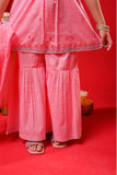 Kids Eid Dress | Peach & Multicolor | Casual Plus 3 Piece Suit | Cotton Plain | KBD-03324