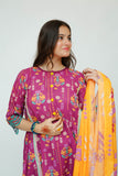 Girls Summer Collection | Magenta & Multicolor | Casual 2 Piece Suit  | Cotton Digital Lawn Printed | GAD-03528