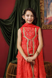 KDD-03072 | Dark Peach & Gold | Formal 3 Piece Suit | Viscose Raw-Silk