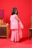 Kids Eid Dress | Peach & Multicolor | Casual Plus 3 Piece Suit | Cotton Plain | KBD-03324