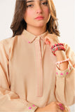 Girls winter clothes | Fawn | Casual 2 Piece Suit  | Cotton Khaddar Dyed | GAC-03180