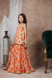 KDD-02997 | Fawn & Multicolor | Formal 3 Piece Suit | Cotton Organza Digital Print