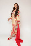Girls Eid Dress | Yellow & Multicolor | Casual 3 Piece Suit | Lawn Digital Printed | GAD-03475