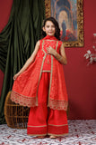 KDD-03072 | Dark Peach & Gold | Formal 3 Piece Suit | Viscose Raw-Silk