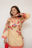 Girls Eid Dress | Yellow & Multicolor | Casual 3 Piece Suit | Lawn Digital Printed | GAD-03475