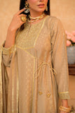 LBD-02868 | Beige & Gold | Casual Plus 3 Piece Suit | Cotton Viscose Filament Jacquard