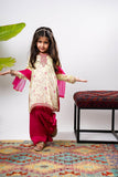 Kids formal clothes | Lemon & Multicolor | Formal 3 Piece Suit | Polyester Tussar Silk | KDD-03224
