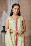Girls formal clothes | Yellow & Multicolor | Formal 3 Piece Suit  | Tussar Silk | GDD-02851