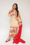 Girls Eid Dress | Yellow & Multicolor | Casual 3 Piece Suit | Lawn Digital Printed | GAD-03475