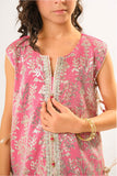 Kids formal clothes | Shocking Pink & Fawn | Formal 3 Piece Suit | Viscose Chiffon & Organza | KDD-03056