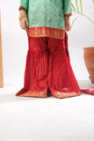 Kids formal clothes | Green & Maroon | Formal 3 Piece Suit | Polyester Tussar Silk | KDD-03222
