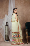 Girls formal clothes | Yellow & Multicolor | Formal 3 Piece Suit  | Tussar Silk | GDD-02851