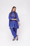 Girls Winter Dress | Blue & Multicolor | Casual 3 Piece Suit  | Cotton Masuri Karandi | GAD-03655