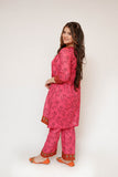 Girls Eid Dress | S.Pink & Multicolor | Casual 2 Piece Suit  | Cotton Lawn Printed | GAC-03478