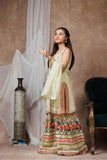 Girls formal clothes | Yellow & Multicolor | Formal 3 Piece Suit  | Tussar Silk | GDD-02851