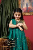 Kids formal clothes | Green & Multicolor | Formal 3 Piece Suit | Viscose Crinkle Chiffon | KDD-03108
