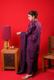 Women Eid Dress | Magenta & Multicolor | Casual Plus 3 Piece Suit | Cotton Plain | LBD-03331