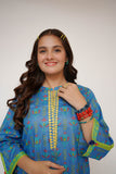 Girls Eid Dress | Blue & Multicolor | Casual 2 Piece Suit  | Cotton Lawn Printed | GAC-03479