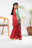 Kids formal clothes | Green & Maroon | Formal 3 Piece Suit | Polyester Tussar Silk | KDD-03222