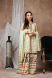 Girls formal clothes | Yellow & Multicolor | Formal 3 Piece Suit  | Tussar Silk | GDD-02851
