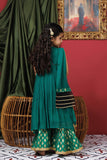 Kids formal clothes | Green & Multicolor | Formal 3 Piece Suit | Viscose Crinkle Chiffon | KDD-03108