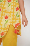 Kids Casual Dress | Yellow & Multicolor | Casual 3 Piece Suit | Cotton Lawn Printed | KAD-03498
