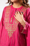 Women Casual Dress | Shocking Pink & Multicolor | Casual Plus 3 Piece Suit | Cotton Dobby | LBD-03400