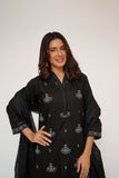 Women Eid Dress | Black & White | Casual 3 Piece Suit | Cotton Print Lawn | LAD-03466