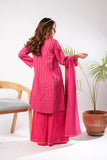 Women Casual Dress | Shocking Pink & Multicolor | Casual Plus 3 Piece Suit | Cotton Dobby | LBD-03400