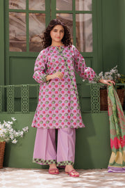 GAD-03063 | Purple & Multicolor | Casual 3 Piece Suit | Cotton Lawn Printed