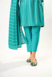 Girls winter clothes | Turquoise Green & Gold | Casual 3 Piece Suit  | Cotton Karandi Dobby  | GAD-03214