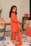 KAD-02879 | Orange & Gold | Casual 3 Piece Suit | Cotton Self Dobby