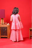 Kids Eid Dress | Peach & Multicolor | Casual Plus 3 Piece Suit | Cotton Plain | KBD-03324