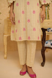 LAD-02895 | Fawn & Pink | Casual 3 Piece Suit | Cotton Dobby Self