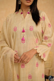 LAD-02895 | Fawn & Pink | Casual 3 Piece Suit | Cotton Dobby Self