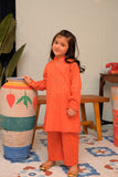 KAD-02879 | Orange & Gold | Casual 3 Piece Suit | Cotton Self Dobby