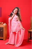 Kids Eid Dress | Peach & Multicolor | Casual Plus 3 Piece Suit | Cotton Plain | KBD-03324