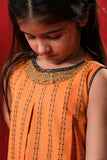 Kids Eid Dress | Fawn & Multicolor | Casual Plus 3 Piece Suit | Cotton Dobby | KBD-03379