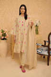 LAD-02895 | Fawn & Pink | Casual 3 Piece Suit | Cotton Dobby Self