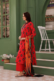 LAD-03013 | Red & Multicolor | Casual 3 Piece Suit | Cotton Lawn Printed