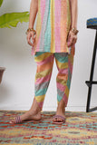 Kids Eid Dress | White & Multicolor | Casual 2 Piece Suit | Cotton Multi Color Printed | KAC-03143