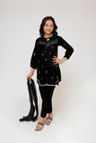Kids Eid Dress | Black & White | Casual 3 Piece Suit | Cotton Plain Embroidery | KAD-03429