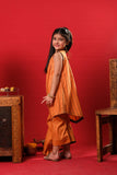Kids Eid Dress | Fawn & Multicolor | Casual Plus 3 Piece Suit | Cotton Dobby | KBD-03379
