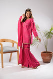 Girls Eid Dress | Shocking Pink & Multicolor | Casual Plus 3 Piece Suit  | Cotton Dobby | GBD-03384