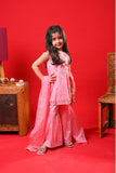 Kids Eid Dress | Peach & Multicolor | Casual Plus 3 Piece Suit | Cotton Plain | KBD-03324