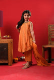 Kids Eid Dress | Fawn & Multicolor | Casual Plus 3 Piece Suit | Cotton Dobby | KBD-03379