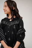 Kids Eid Dress | Black & White | Casual 3 Piece Suit | Cotton Plain Embroidery | KAD-03429