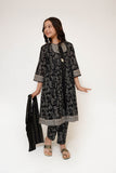 Kids Casual Dress | Black & Fawn | Casual 3 Piece Suit | Cotton Lawn Printed | KAD-03496