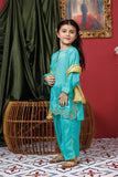 KDD-02948 | Sea Green & Gold | Formal 3 Piece Suit | VIscose Raw Silk
